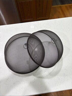 Brown Mesh Food Cover Duo - Protective Kitchen Dome Lids